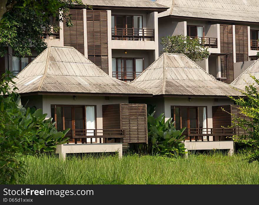 Small houses in a hotel in Pai