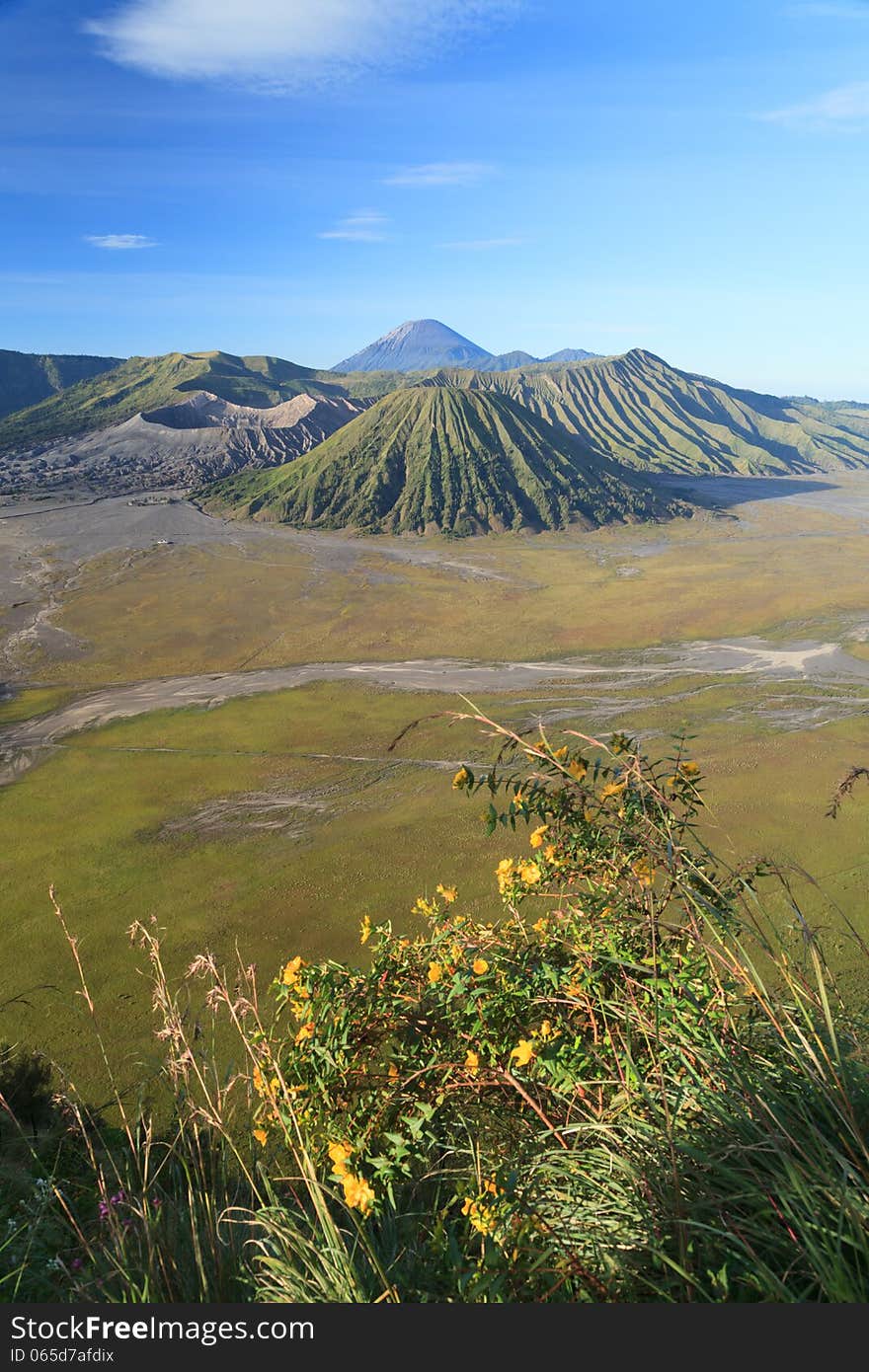 Bromo Volcano Mountain in Tengger Semeru National Park, East Java, Indonesia