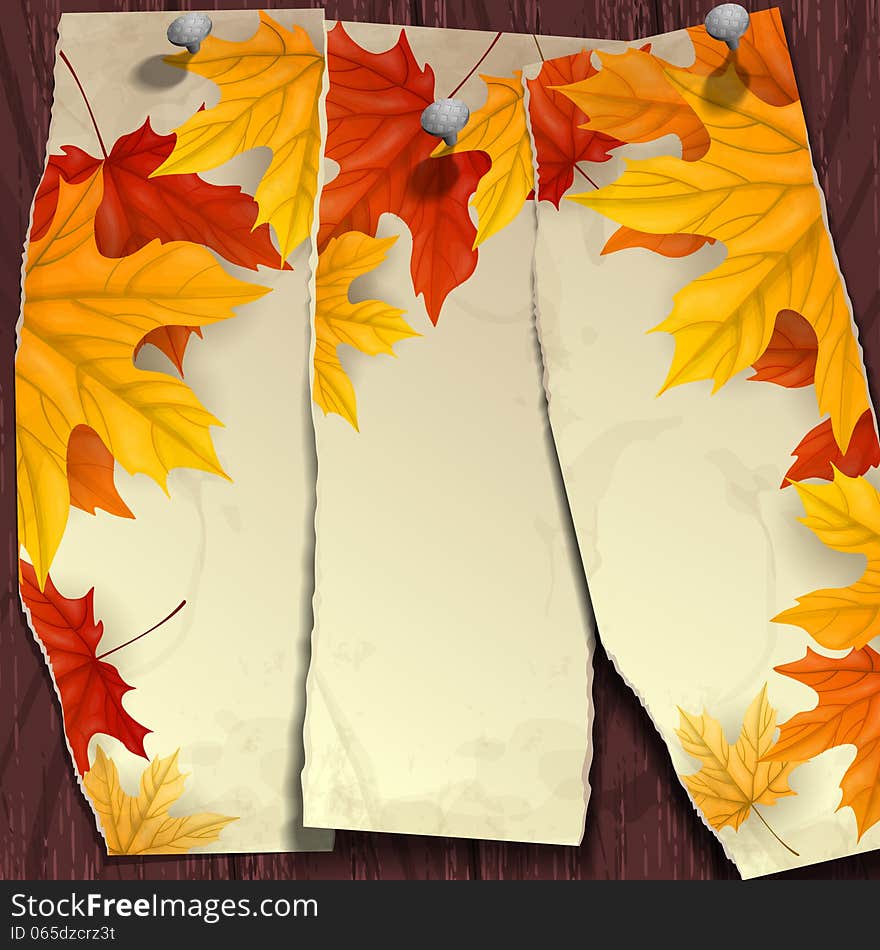 Autumn Background With Leaves. Vector Illustration. Eps 10.