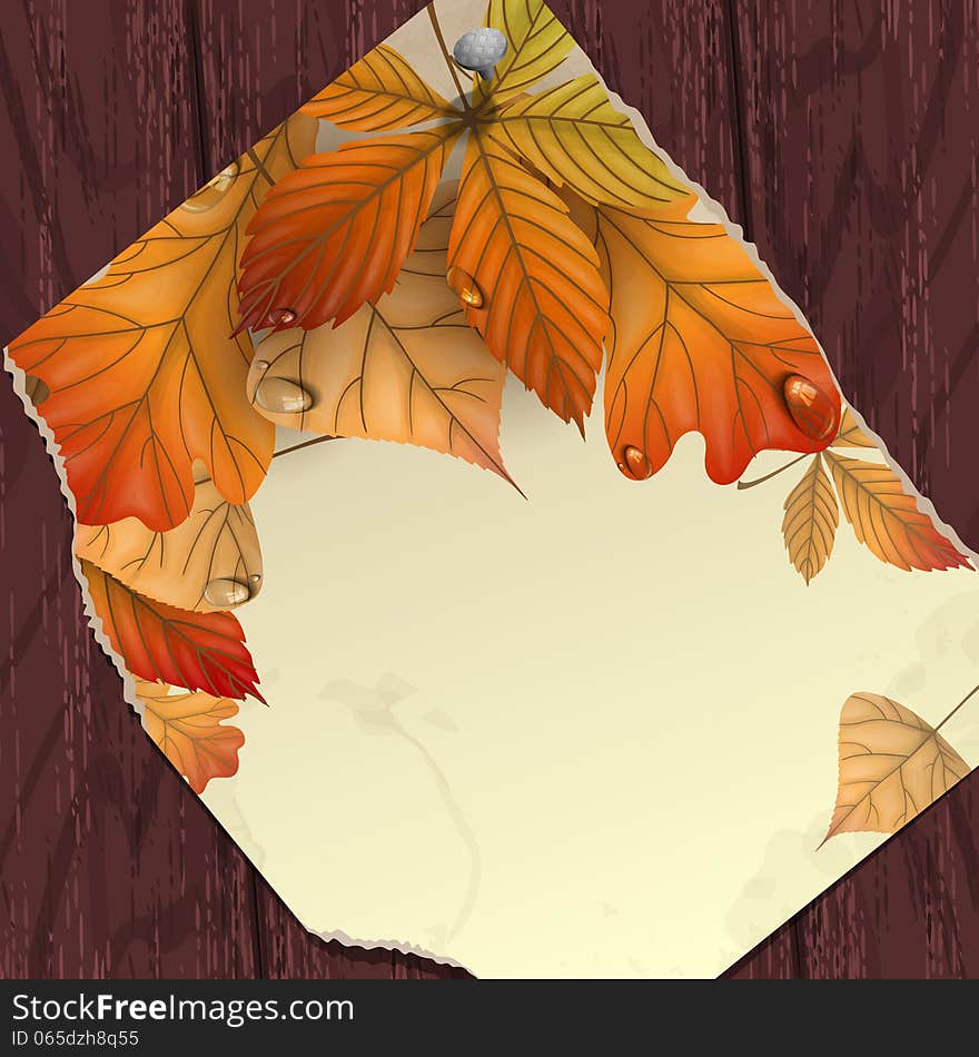 Autumn Background With Leaves. Vector Illustration. Eps 10.