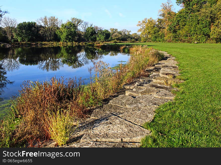 Autumn landscape on the lake. Autumn landscape on the lake