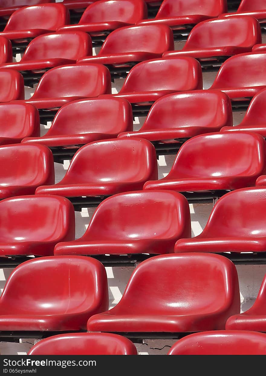 Empty red seats