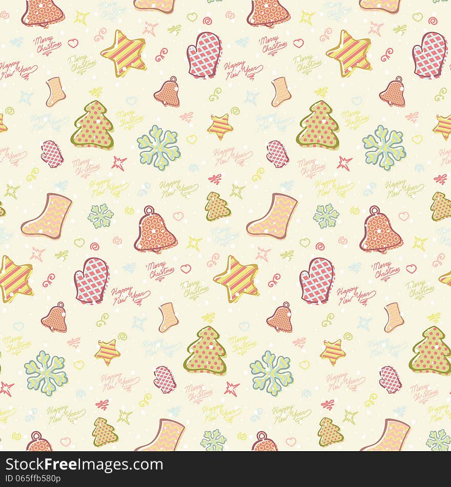 Christmas seamless background. Vector illustration. Christmas seamless background. Vector illustration.