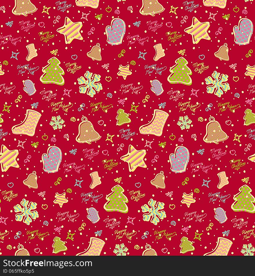 Christmas seamless background. Vector illustration. Christmas seamless background. Vector illustration.