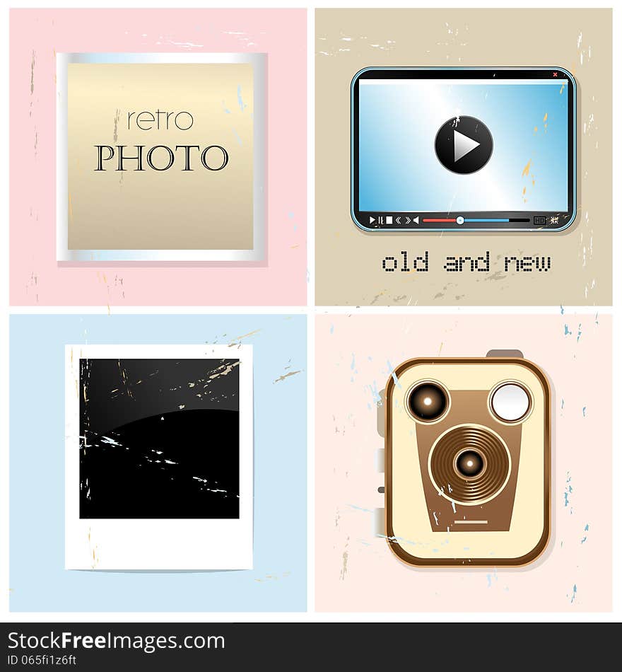 Different set of retro and new photographic subjects