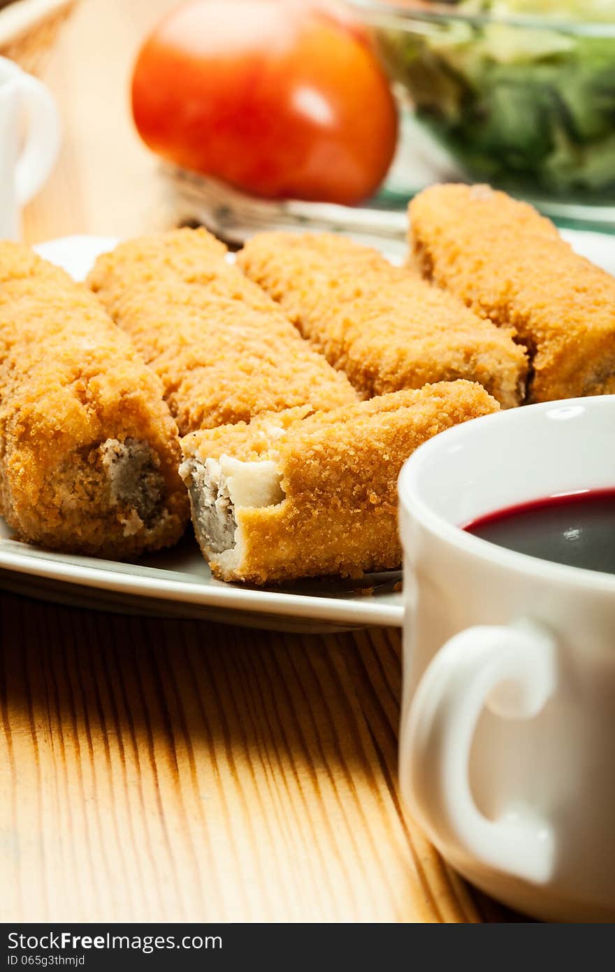 Delicious croquettes on a plate