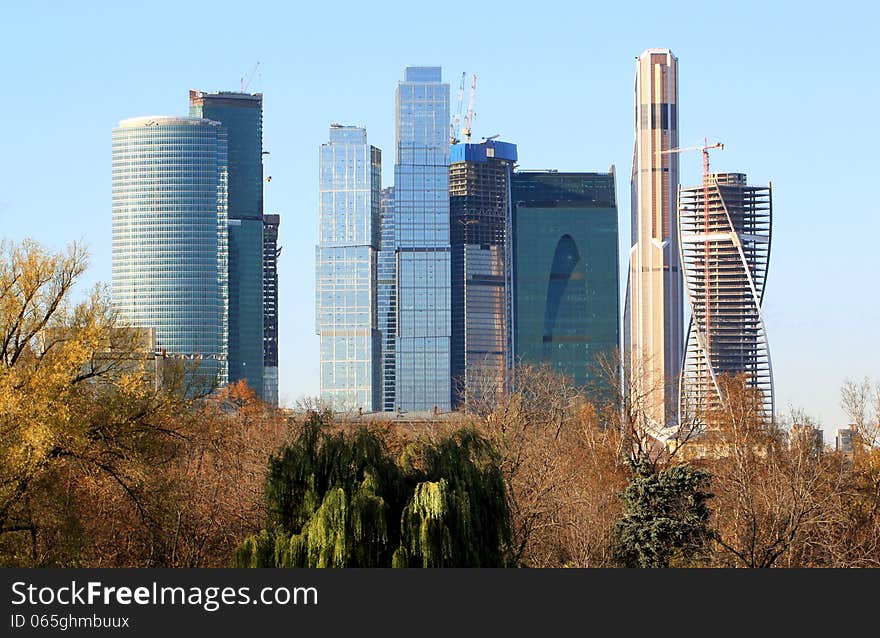 Lovely modern skyscrapers in Moscow