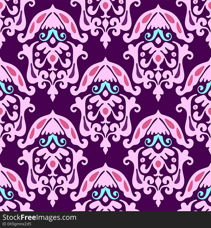 Vector Damask Seamless Pattern Abstract background. Vector Damask Seamless Pattern Abstract background