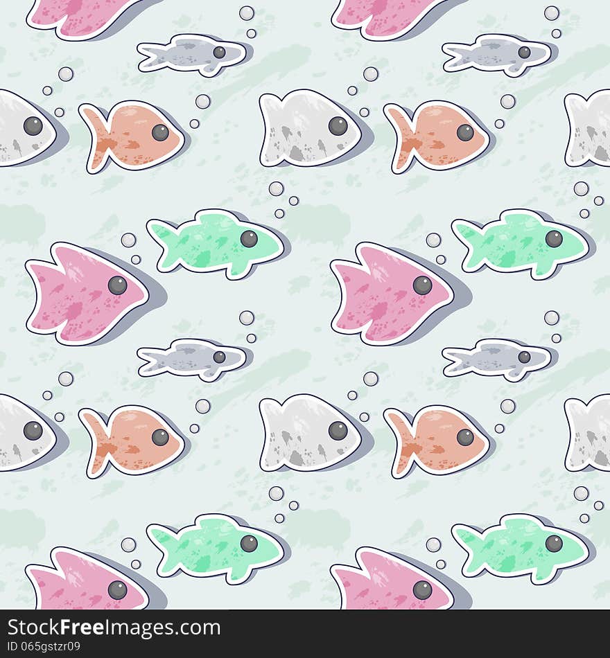 Seamless Background With Fishes