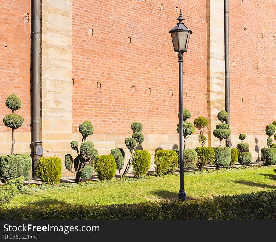 The garden next to the Church of St. Peter and Paul on Grodzka street in Krakow