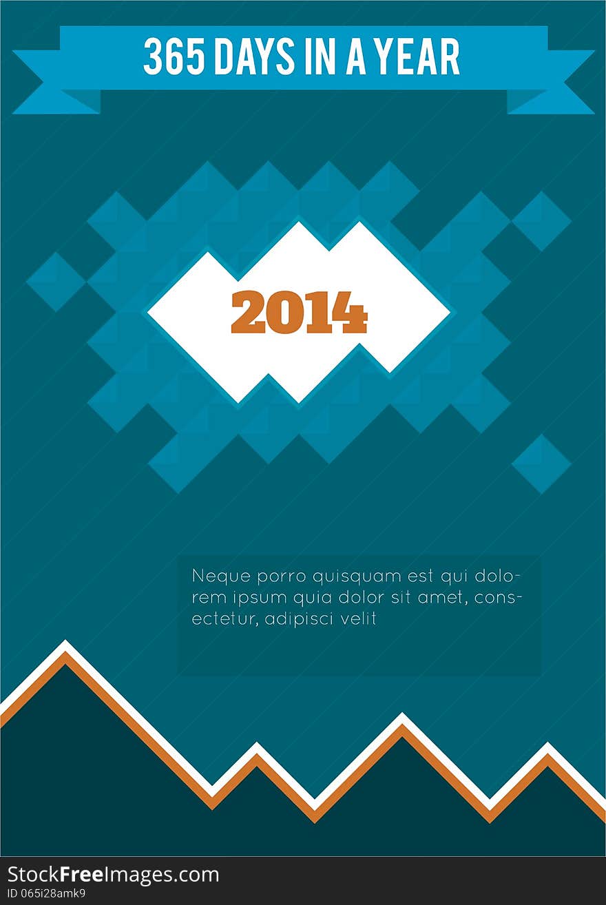 New year vector postcard 2014