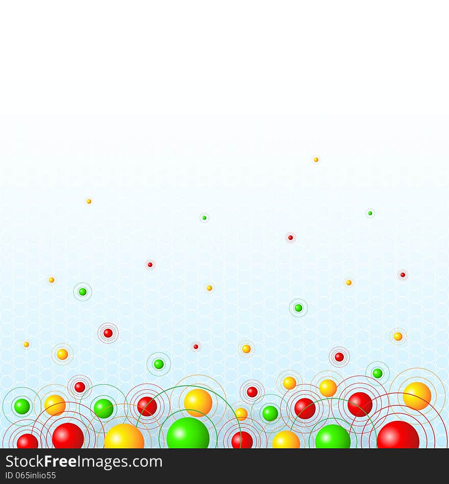 Background with colorful balls. For invitations, banners, etc