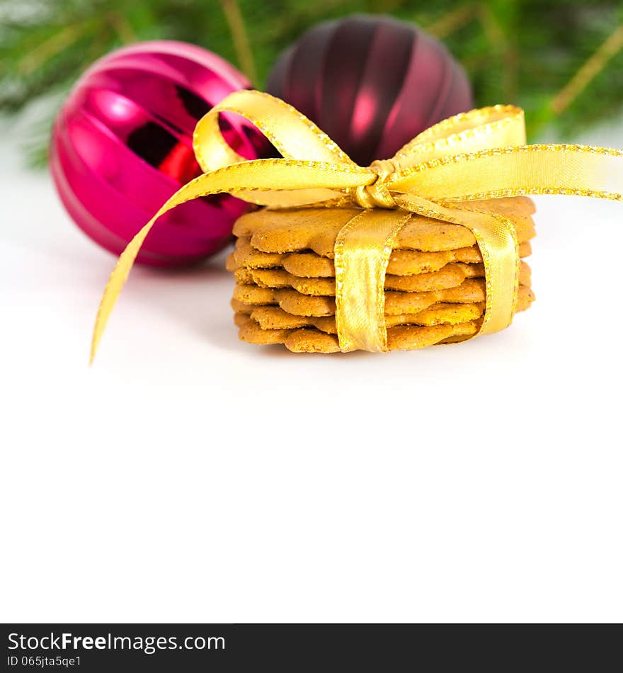 Xmas tree with toys on a white background. Xmas tree with toys on a white background