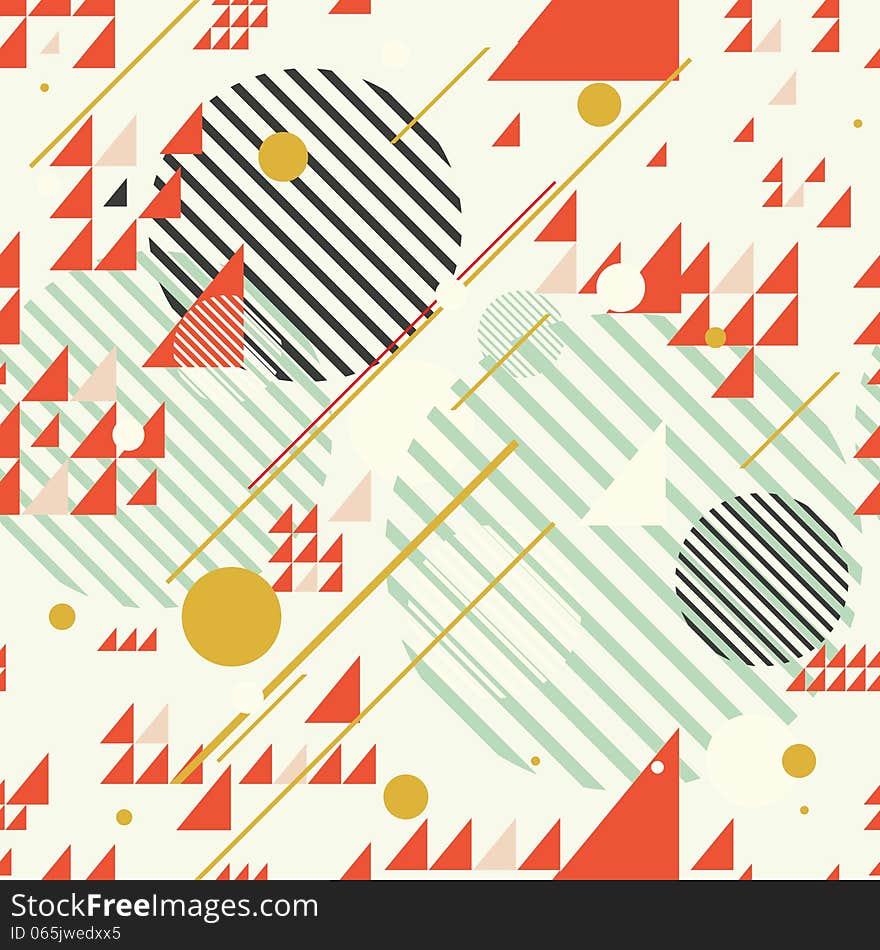 Seamless geometric abstract chaotic pattern