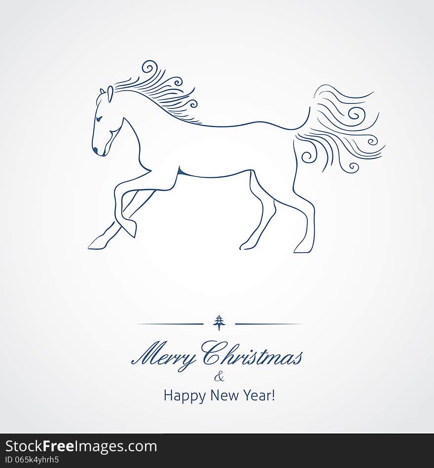 A Horse - symbol of new 2014 year