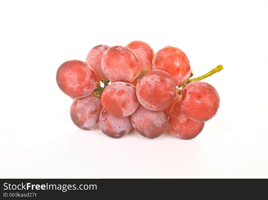 Cluster of ripe juicy red grapes