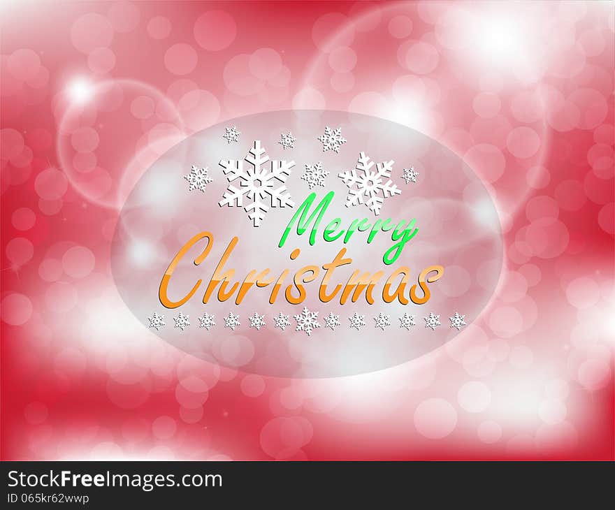 Christmas background with out of focus background and many snowflakes. Typography poster.