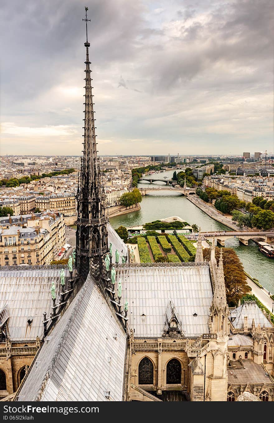 Paris View From Notre Dame Cathedral