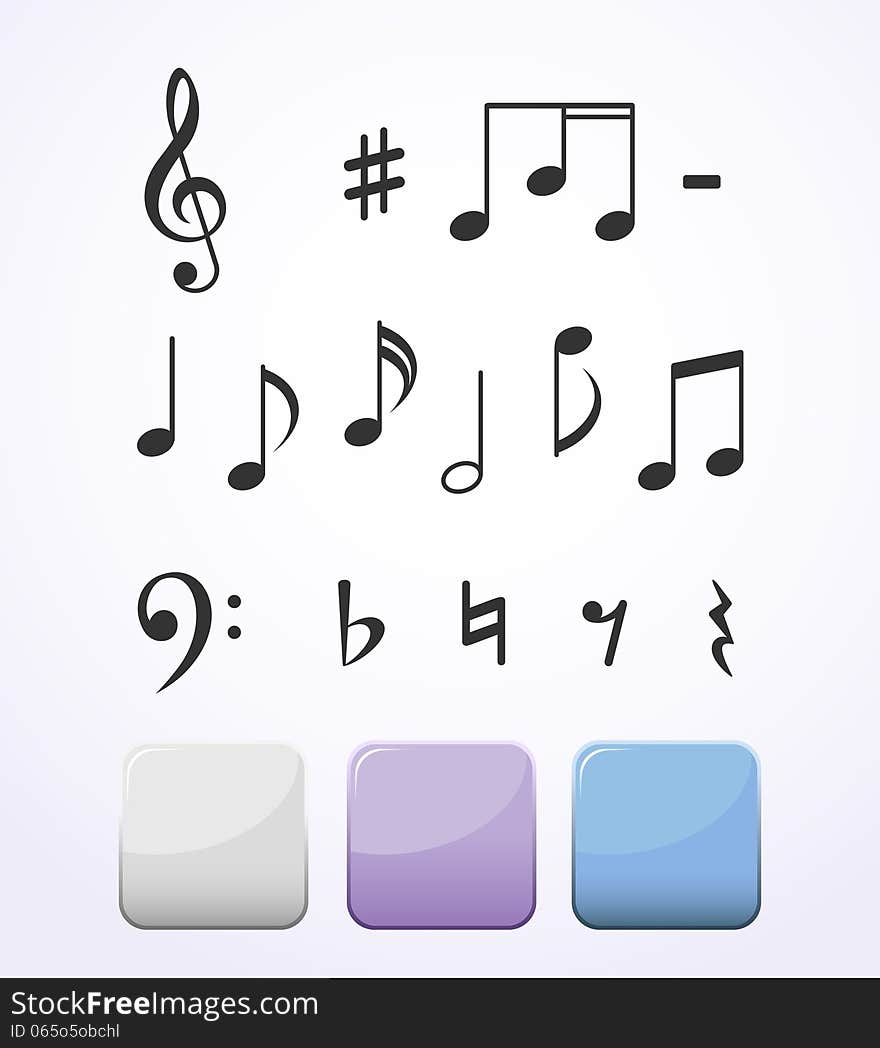 Music notes set