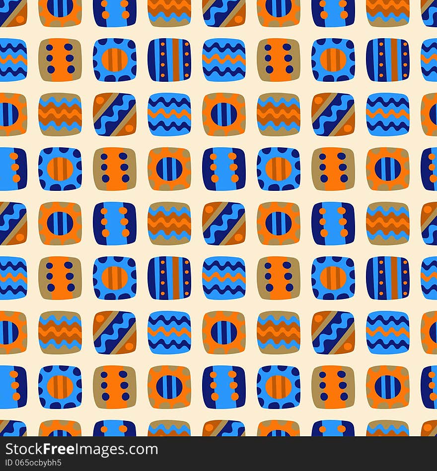 Seamless Pattern With Abstract Elements