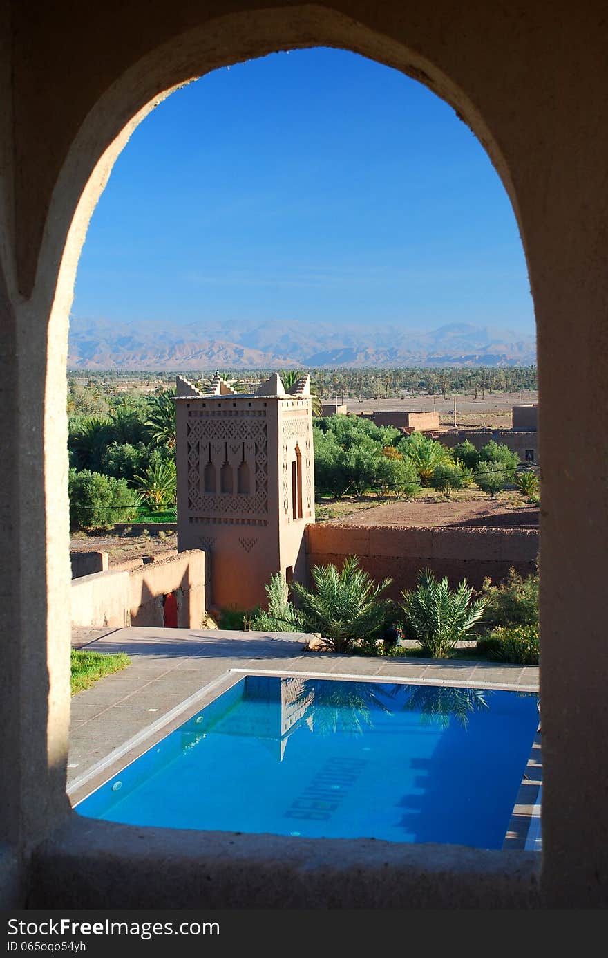 Landscape from a kasbah. Skoura, Souss-Massa-Drâa