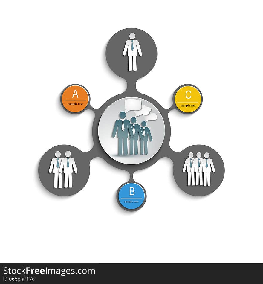 Template for the labels and graphics with text and figures of people, office, business. Template for the labels and graphics with text and figures of people, office, business