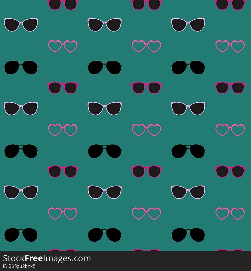 Glasses Vector Seamless Pattern. This is file of EPS10 format.