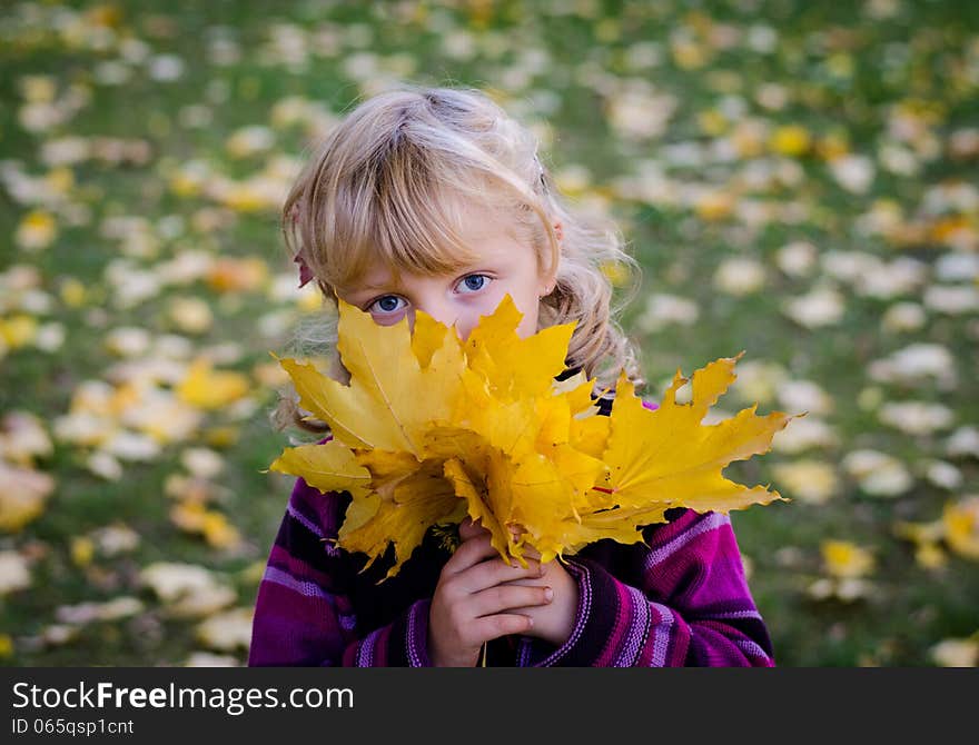 Girl With Autumn Leaves