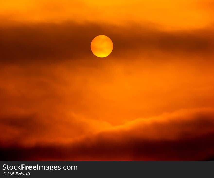 Sunrise with clouds dramatic sun background