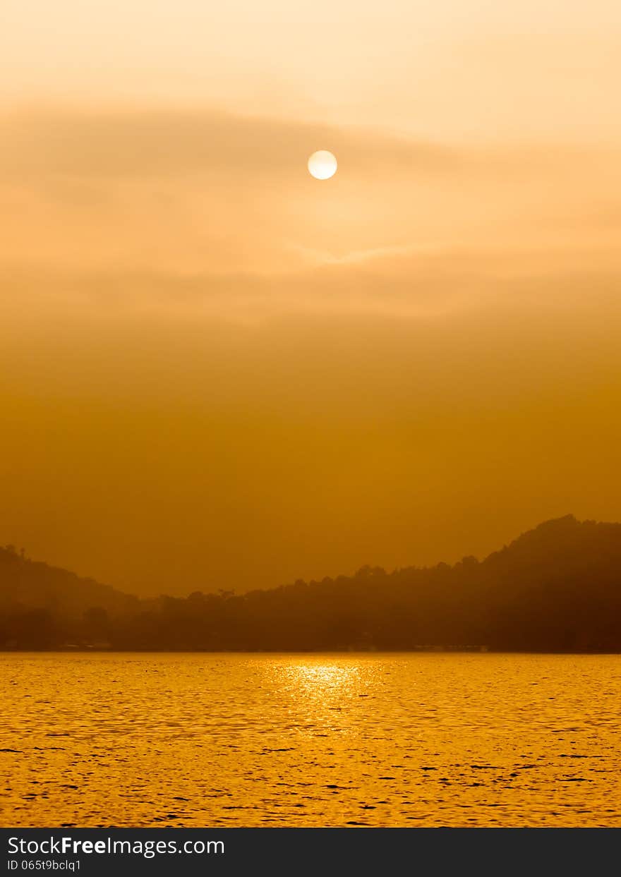 Sunrise with clouds dramatic sun background