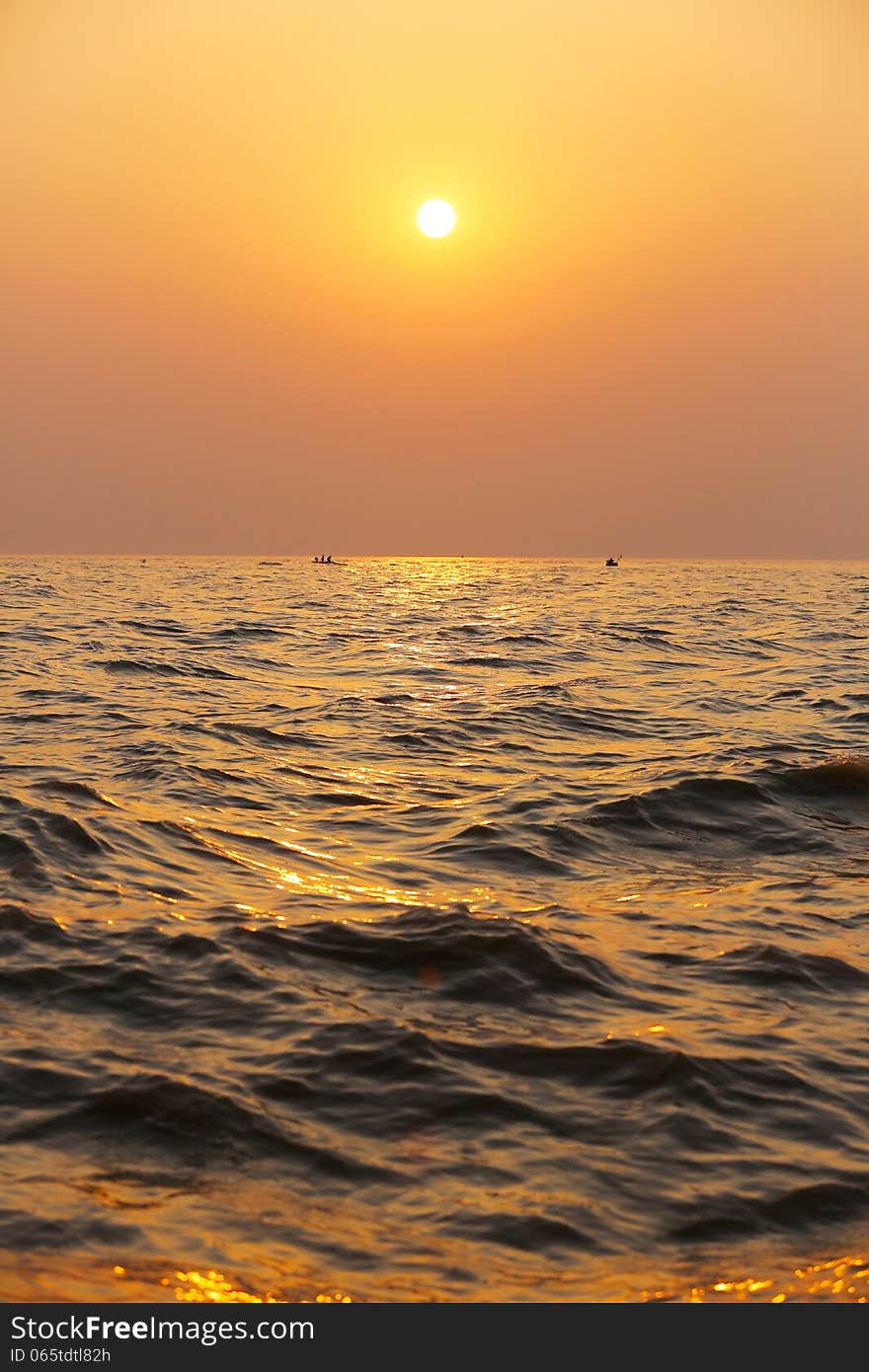 Sunset Yellow River in China