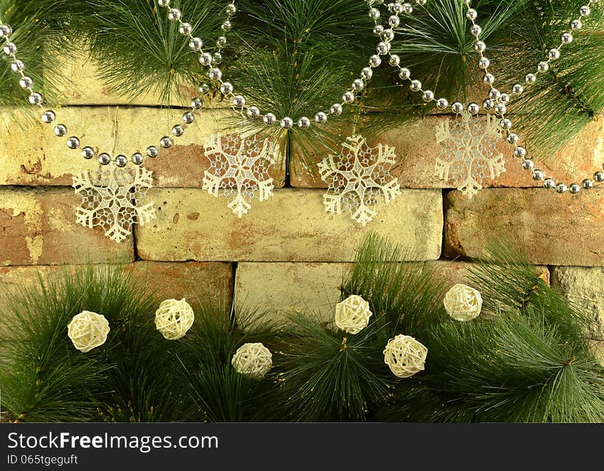 Christmas still life with snowflakes