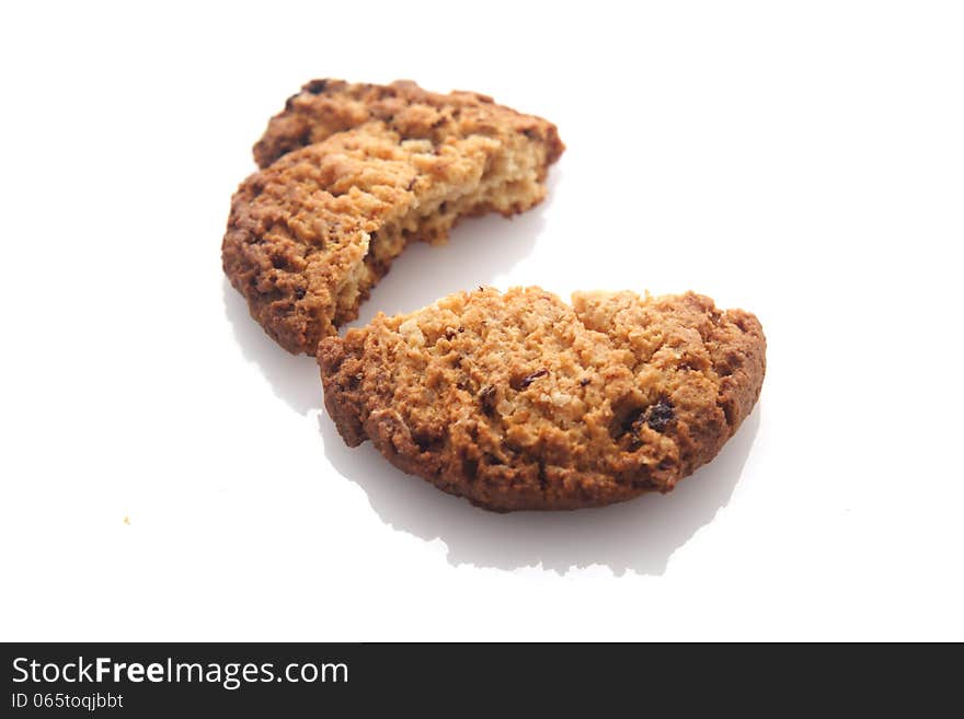 Chocolate and wheat Cookies over white