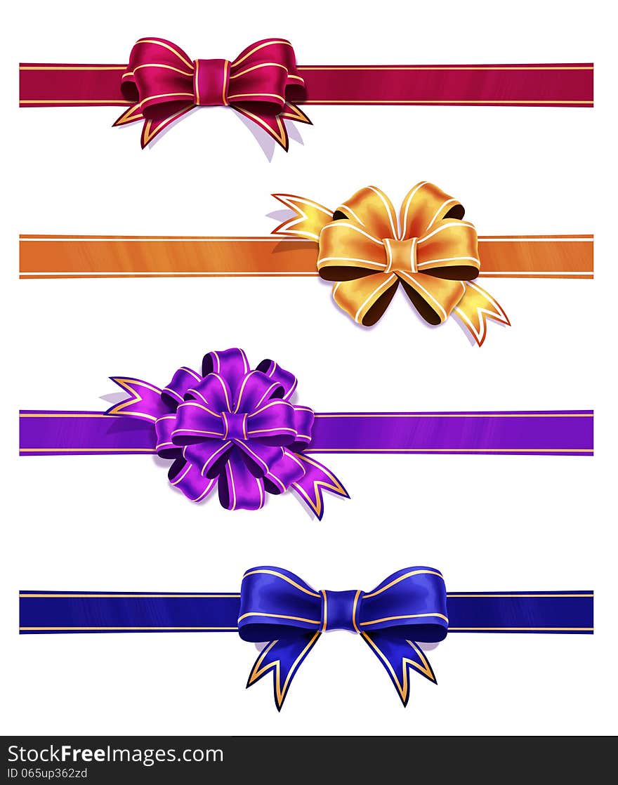 Colorful Ribbon with Bow Set