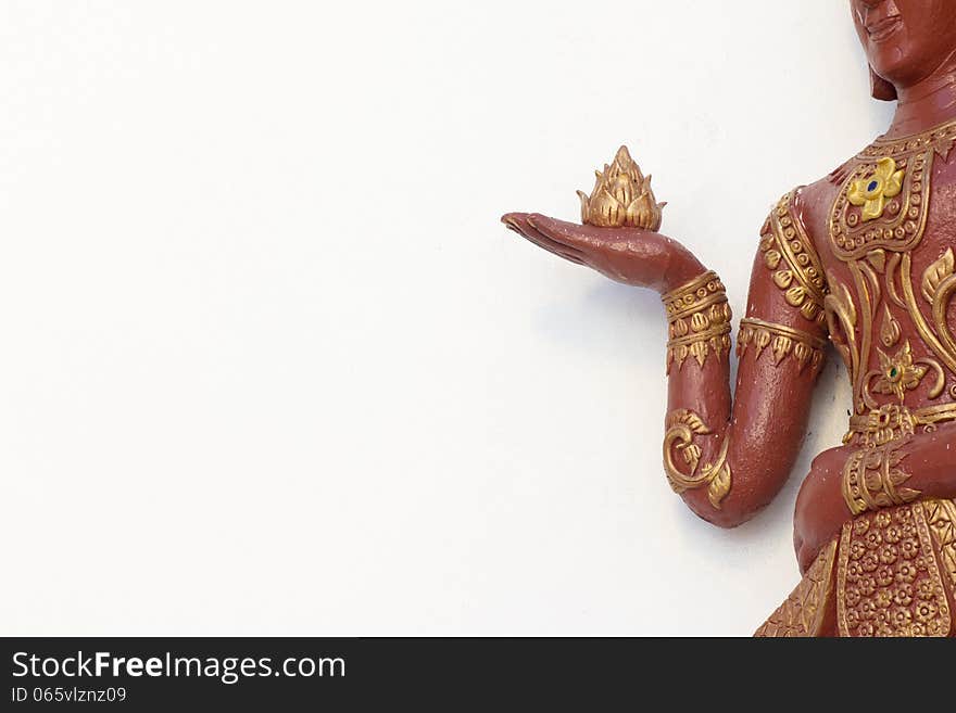 Statue lotus in hand