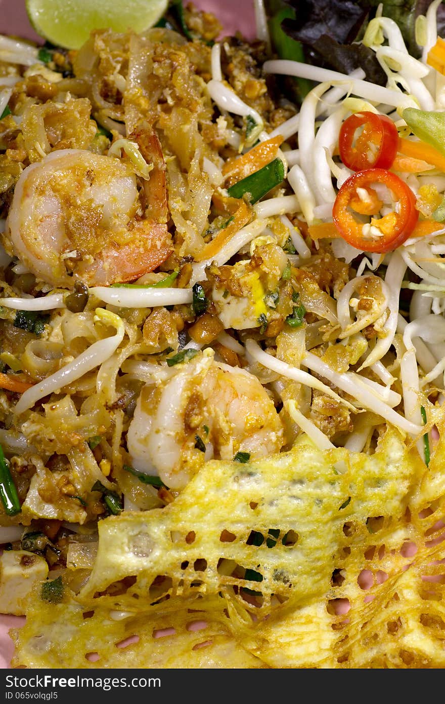 Thai food Fried Rice Sticks with Shrimp Pad Thai. Thai food Fried Rice Sticks with Shrimp Pad Thai