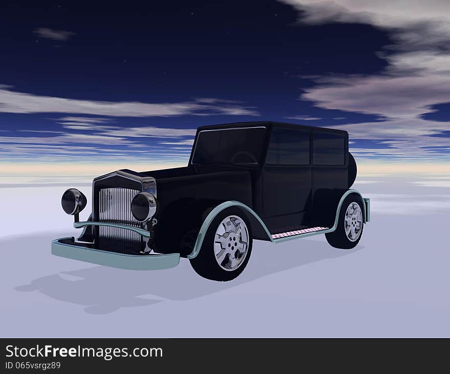 3d image of retro auto illistration. 3d image of retro auto illistration