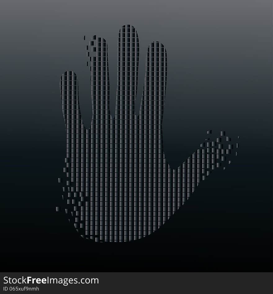 Abstract hand on a dark background