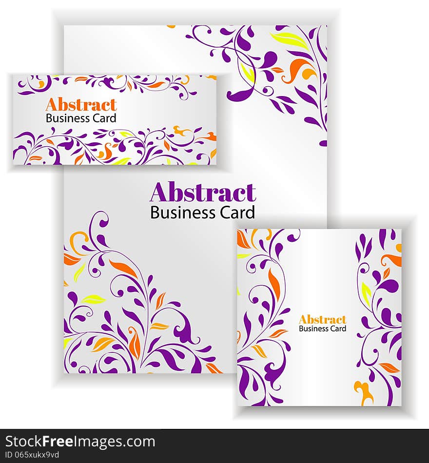 Business Card Set. Vector illustration. EPS