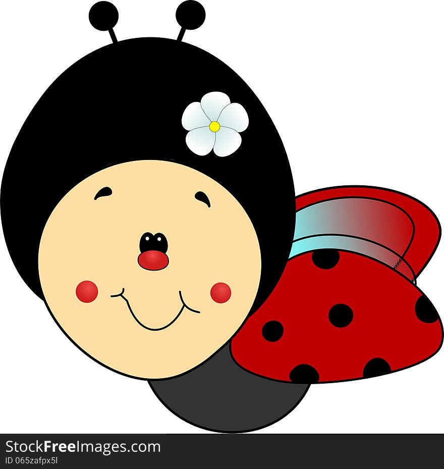 A sweet ladybug smiling while flying free. A sweet ladybug smiling while flying free