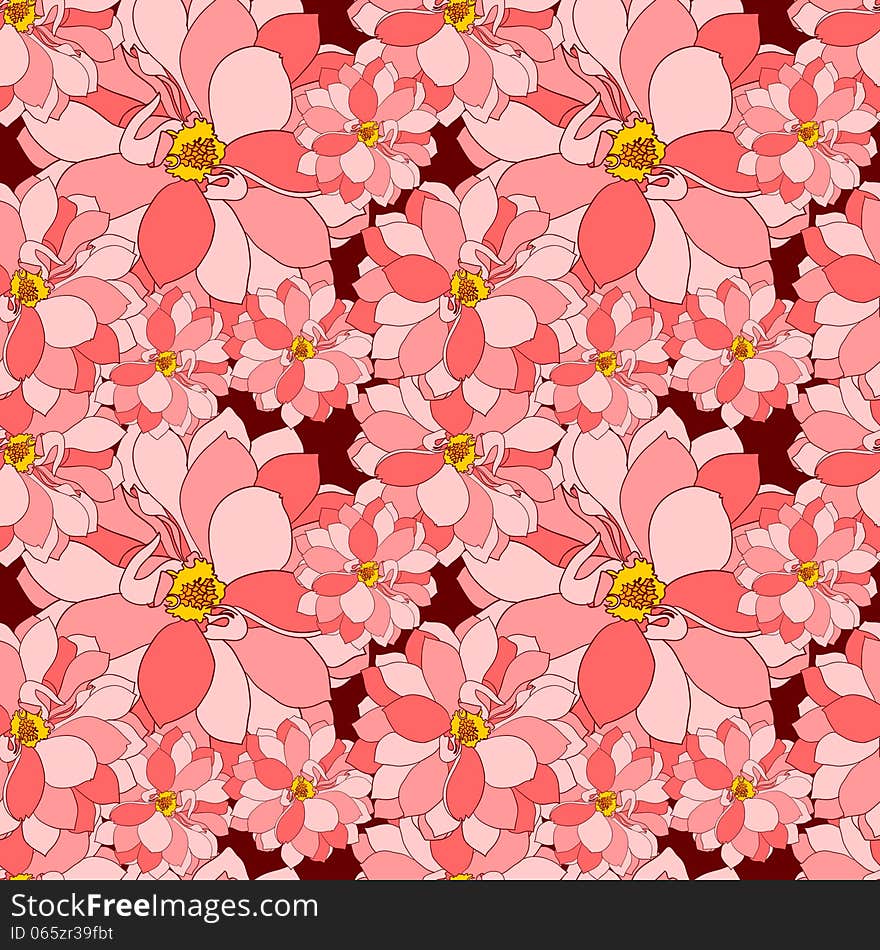 Vector seamless background with flowers. Vector seamless background with flowers