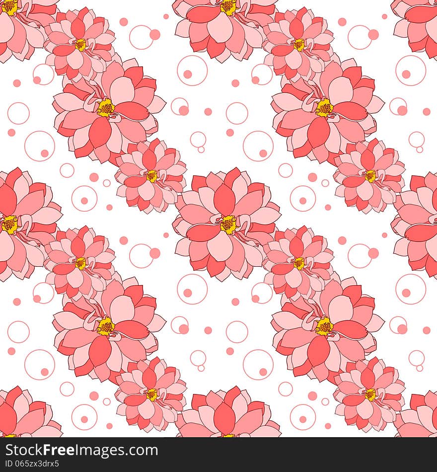 Vector seamless background with flowers. Vector seamless background with flowers