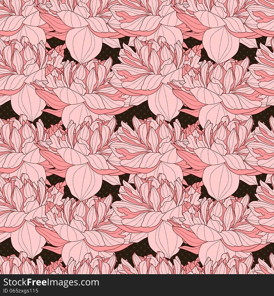 Vector seamless background with flowers. Vector seamless background with flowers