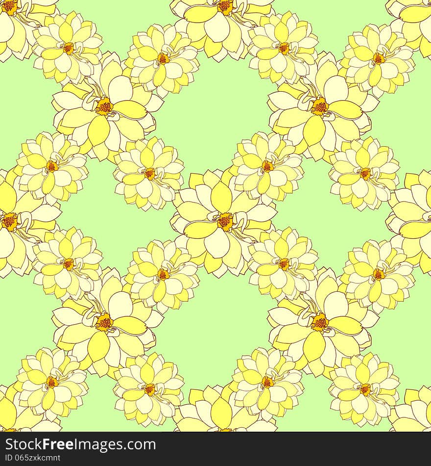 Vector seamless background with flowers. Vector seamless background with flowers