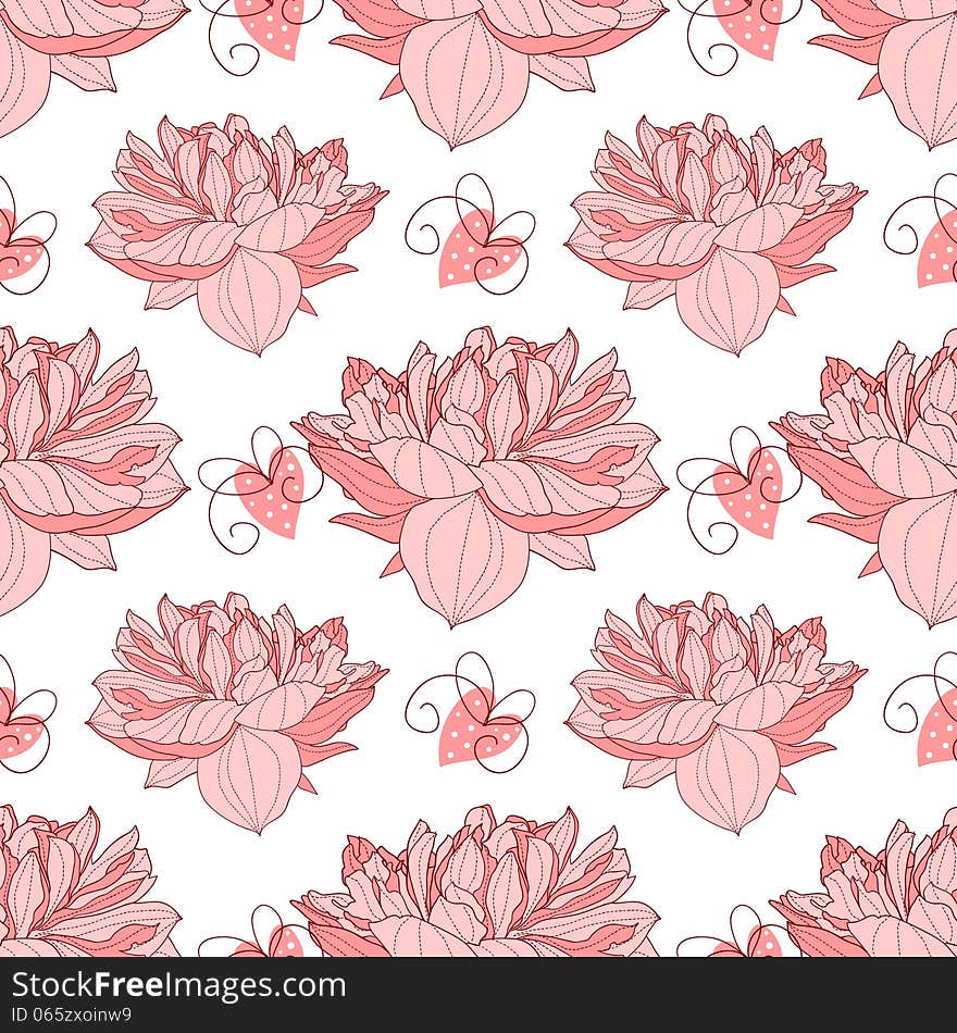 Vector seamless background with flowers. Vector seamless background with flowers