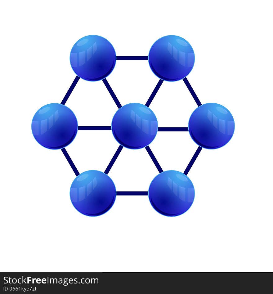 Bond between the molecules of blue