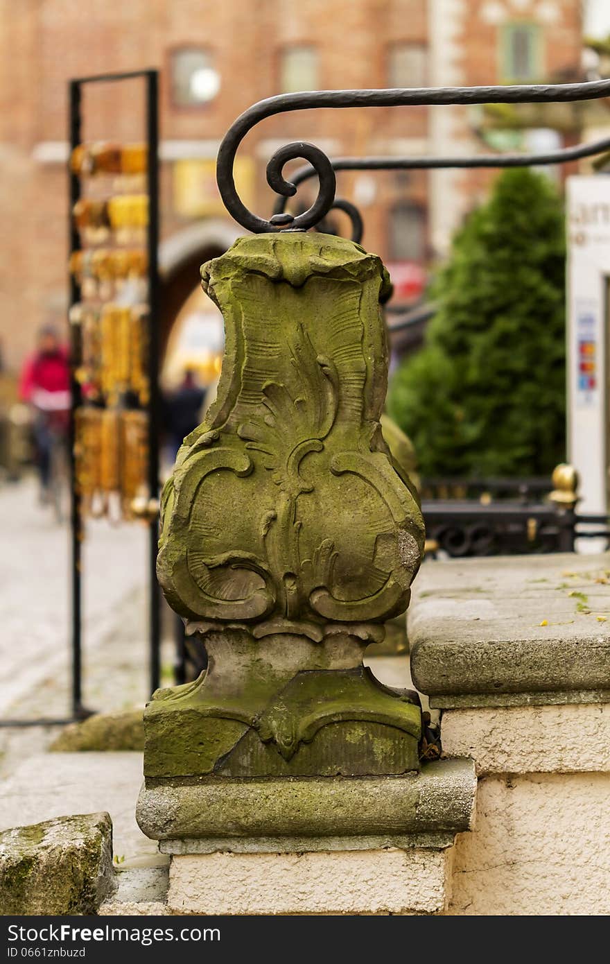 The historic stairs handrails in the city of Gdansk, Poland