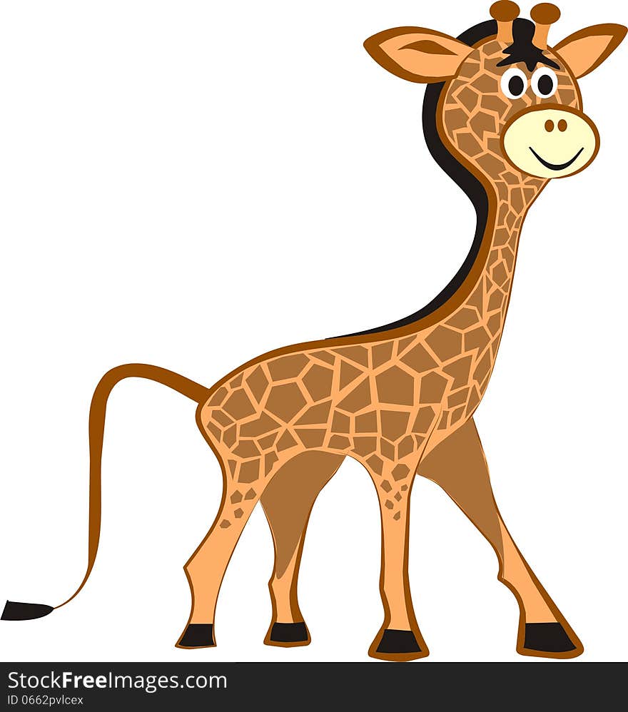 Illustration of little giraffe. Jpeg and