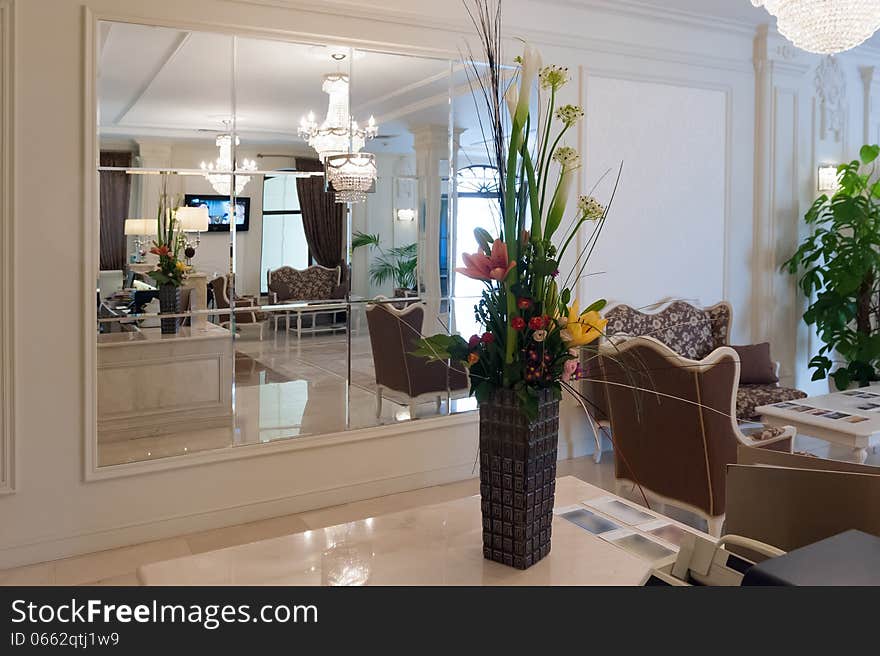 Modern lobby for five stars hotel. Modern lobby for five stars hotel