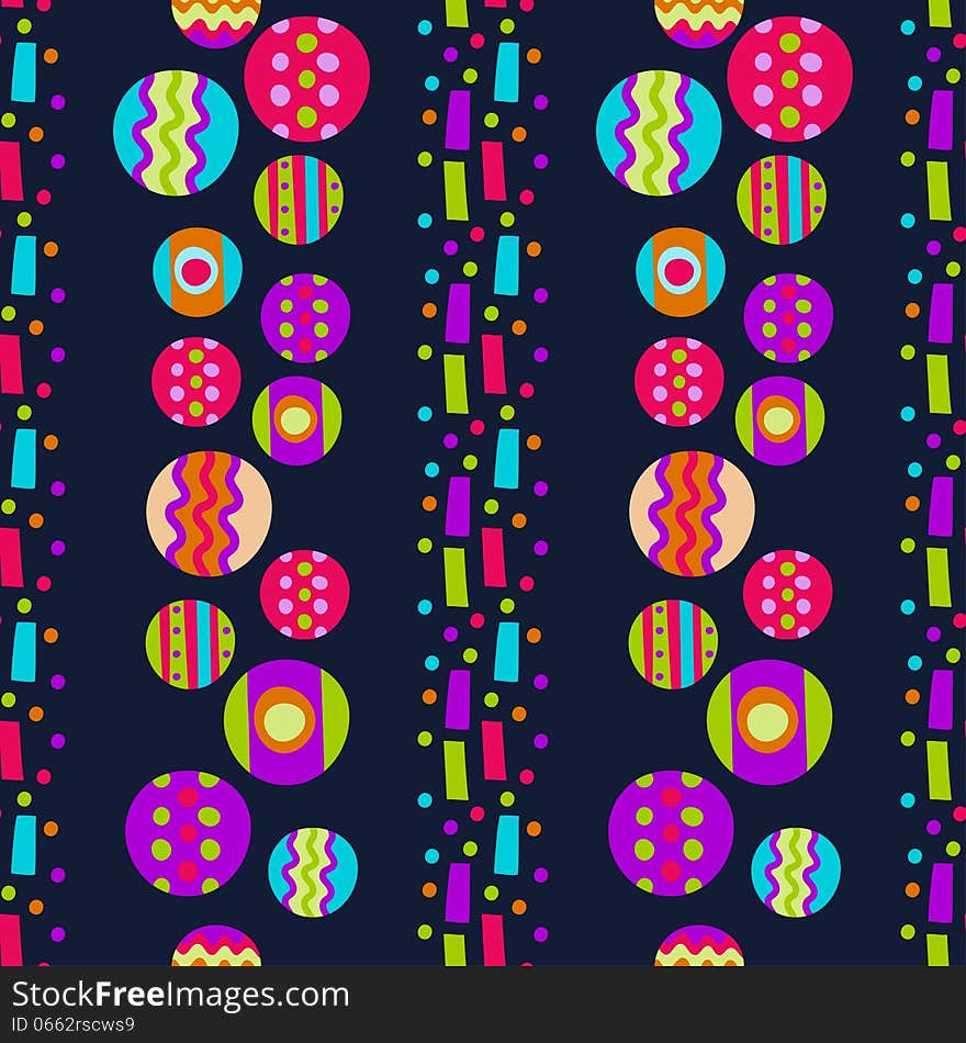 Seamless Pattern With Bright Abstract Shapes